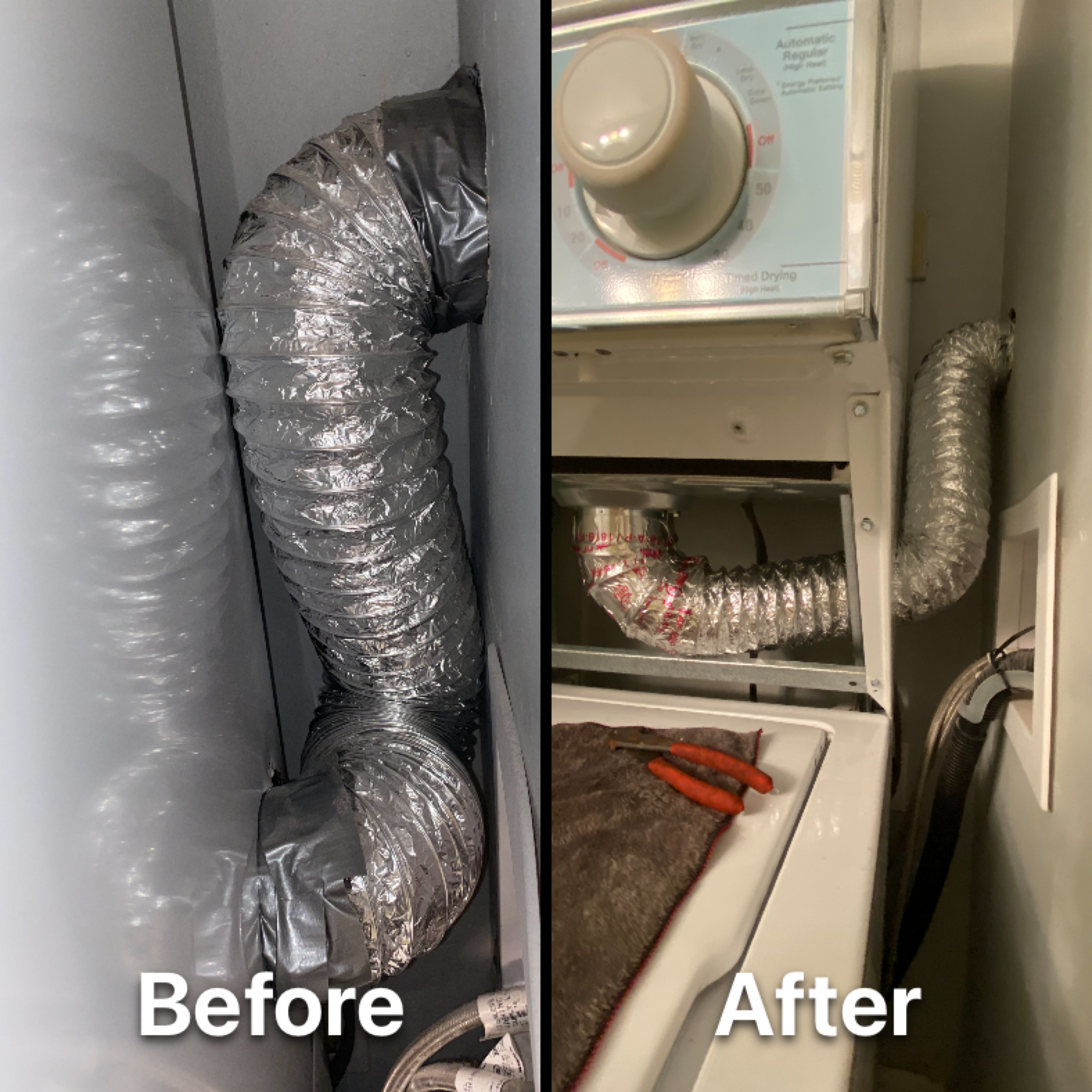 Dryer Vent Cleaning Before After